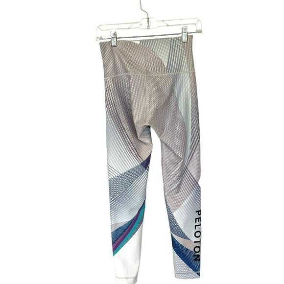 WITH Peloton Collab Leggings Quick Dry Sz Medium 7/8 Length in Gray Blue White - Picture 5 of 7